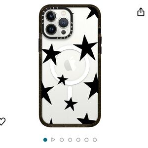 CASETiFY Impact Case - iPhone 13 Pro Max with Magsafe- Stars - Black Clear Black